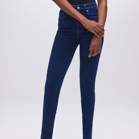 GOOD AMERICAN ALWAYS FITS GOOD WAIST SKINNY JEANS - BLUE821 - Picture 1 of 4